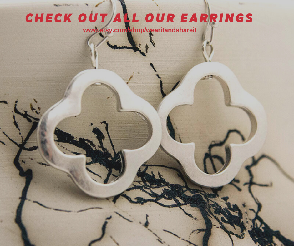 Clover Cross Earrings sterling silver