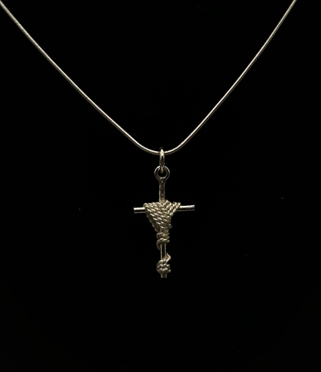 Entwined Cross Pendant and Necklace - Small sterling silver