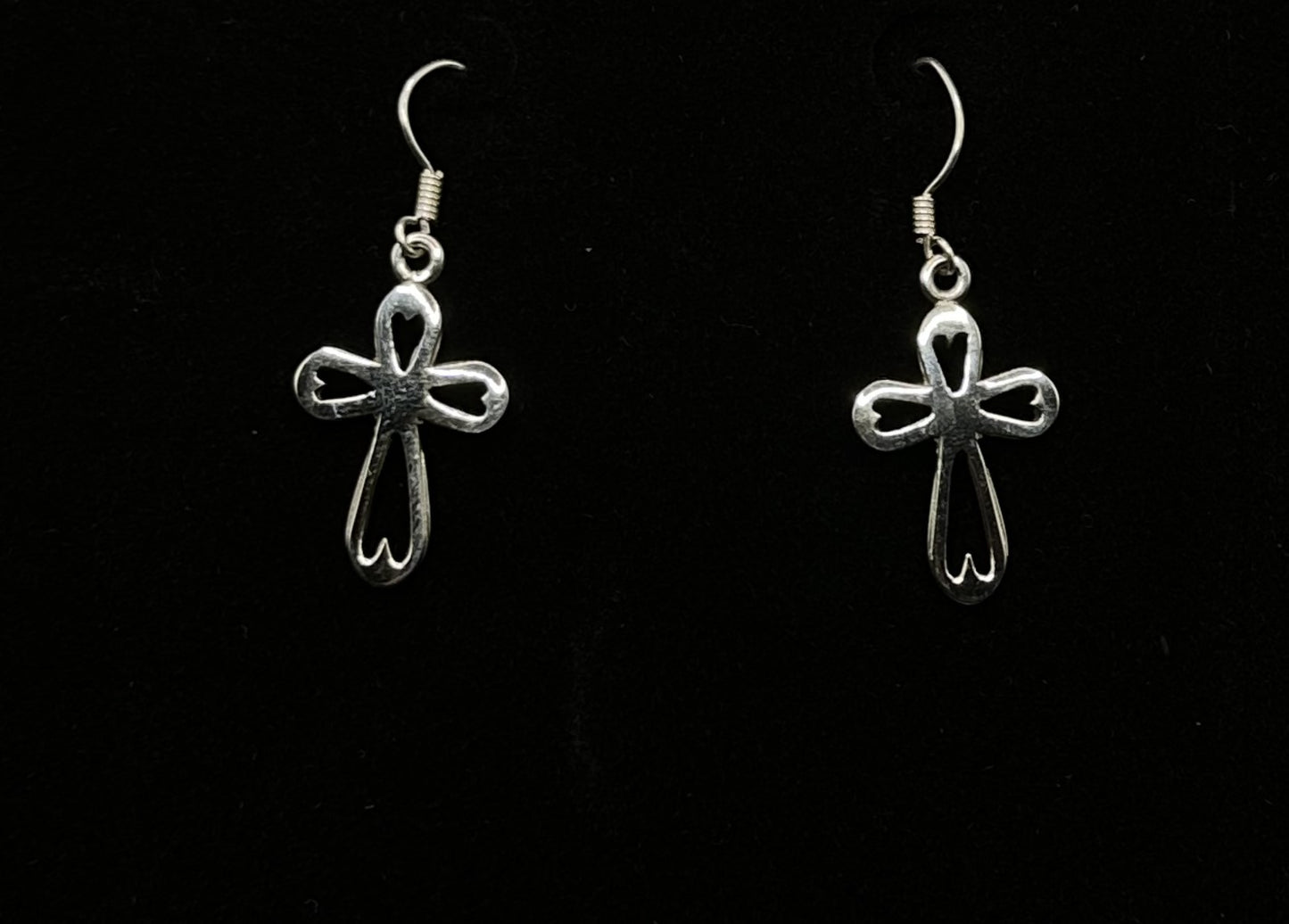 Heart for Christ Cross Earings - sterling silver