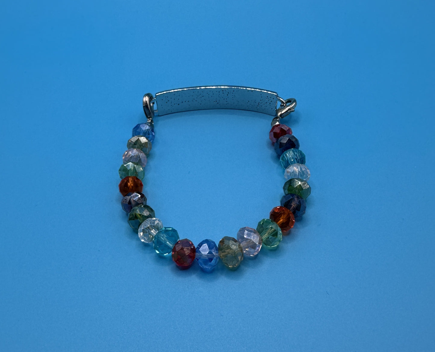 ID Bracelet - Multi Color Crystals Stretchy Bracelet