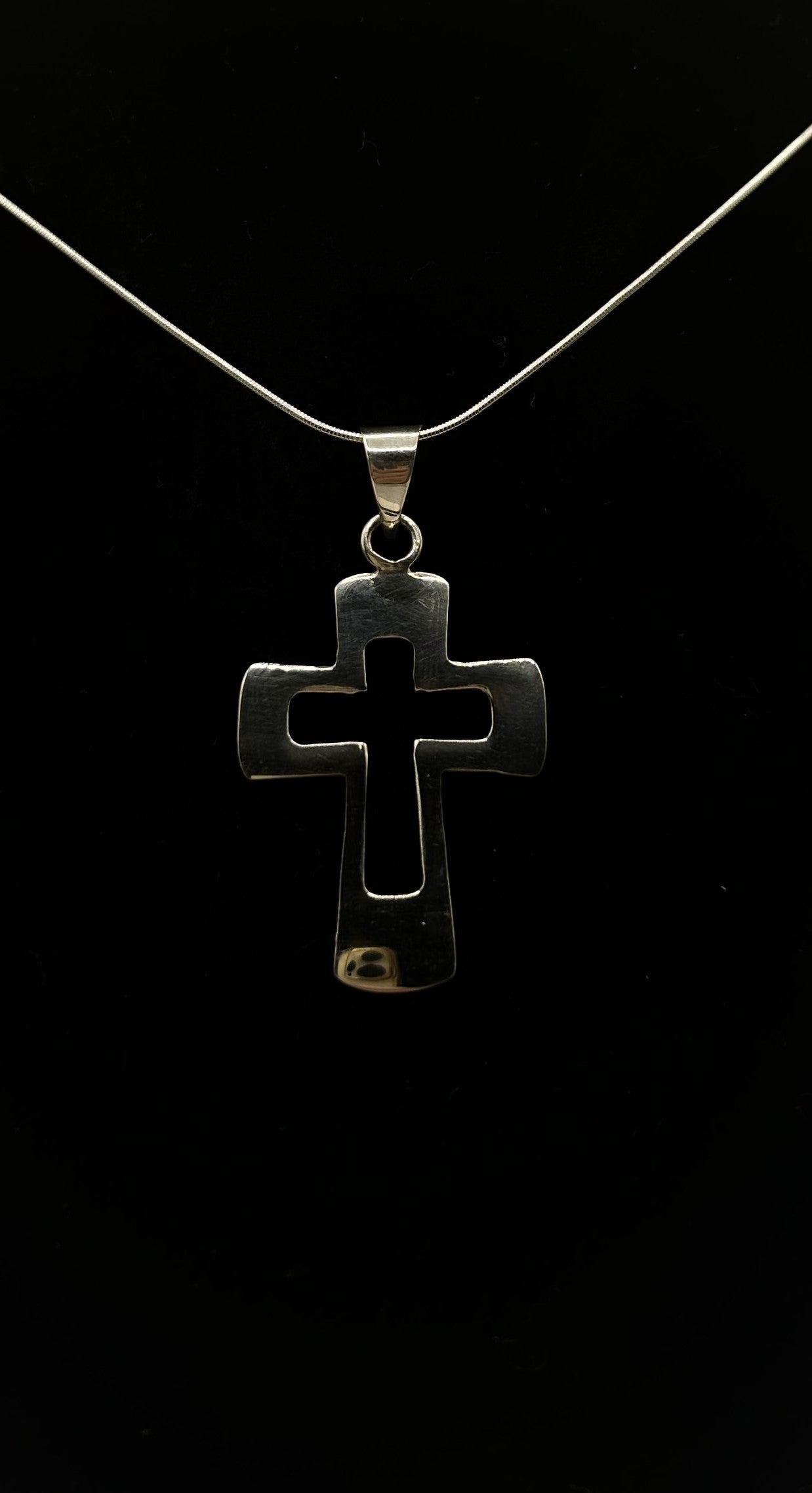 Square Cut Cross - Large - sterling silver