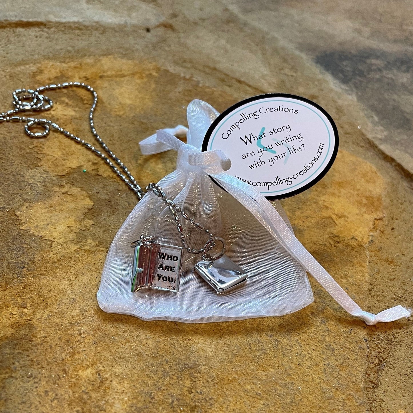 Who Are You - Book Locket Pendant and Necklace