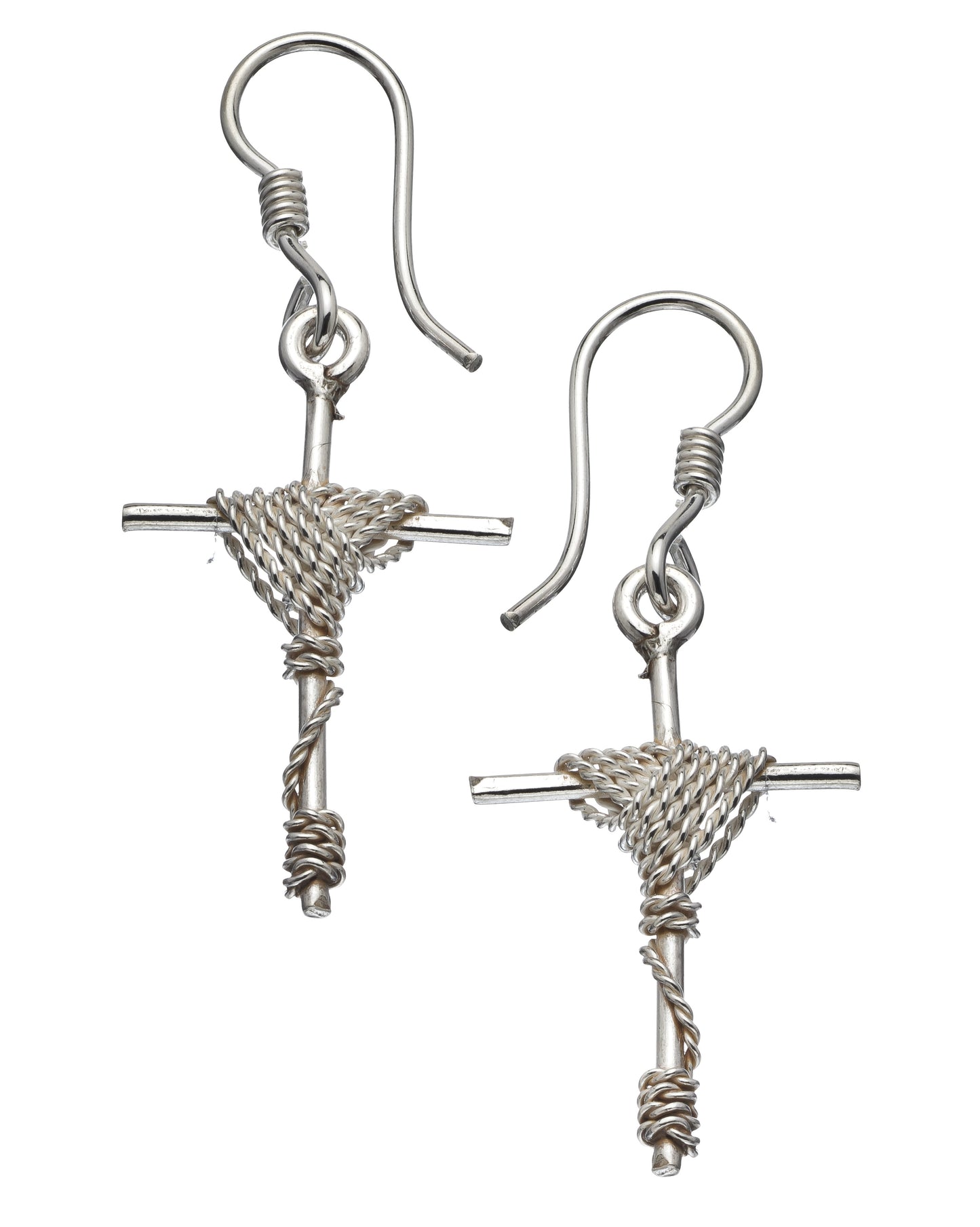 Entwined Cross Earrings sterling silver