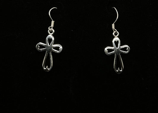 Heart for Christ Cross Earings - sterling silver