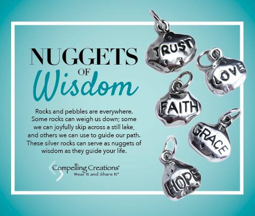 Hope Nugget Charm - sterling silver