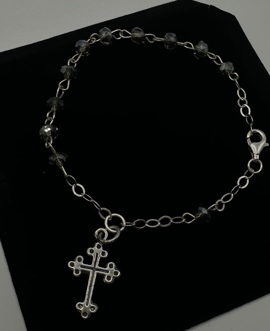 Rosary Bracelet - Smoke Crystal