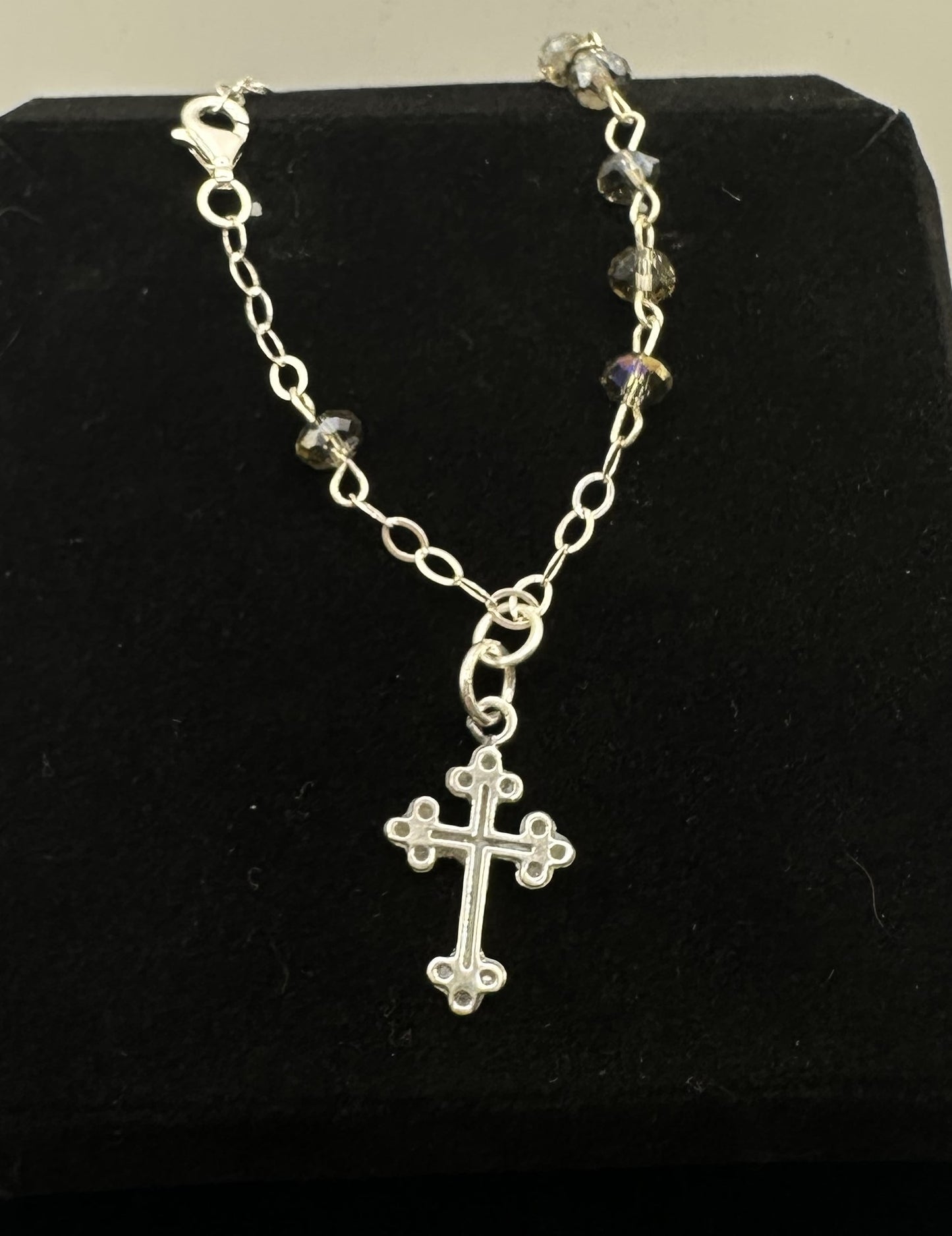 Rosary Bracelet - Smoke Crystal