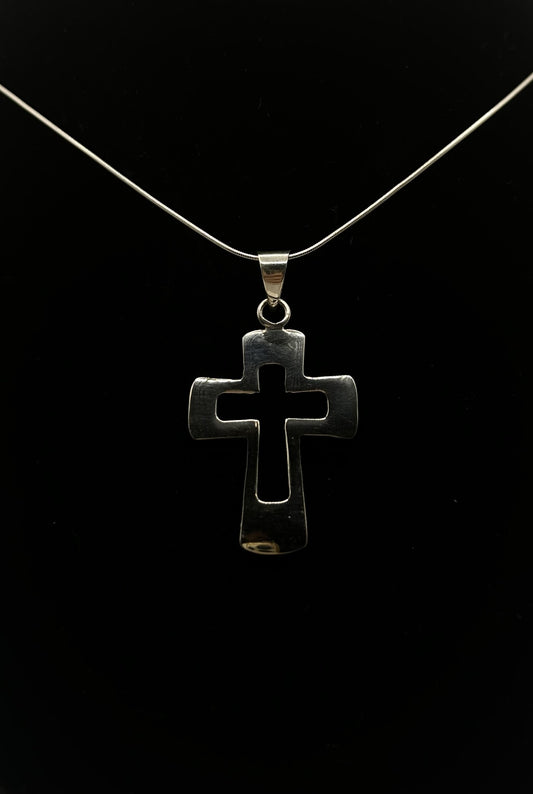 Square Cut Cross - Large - sterling silver