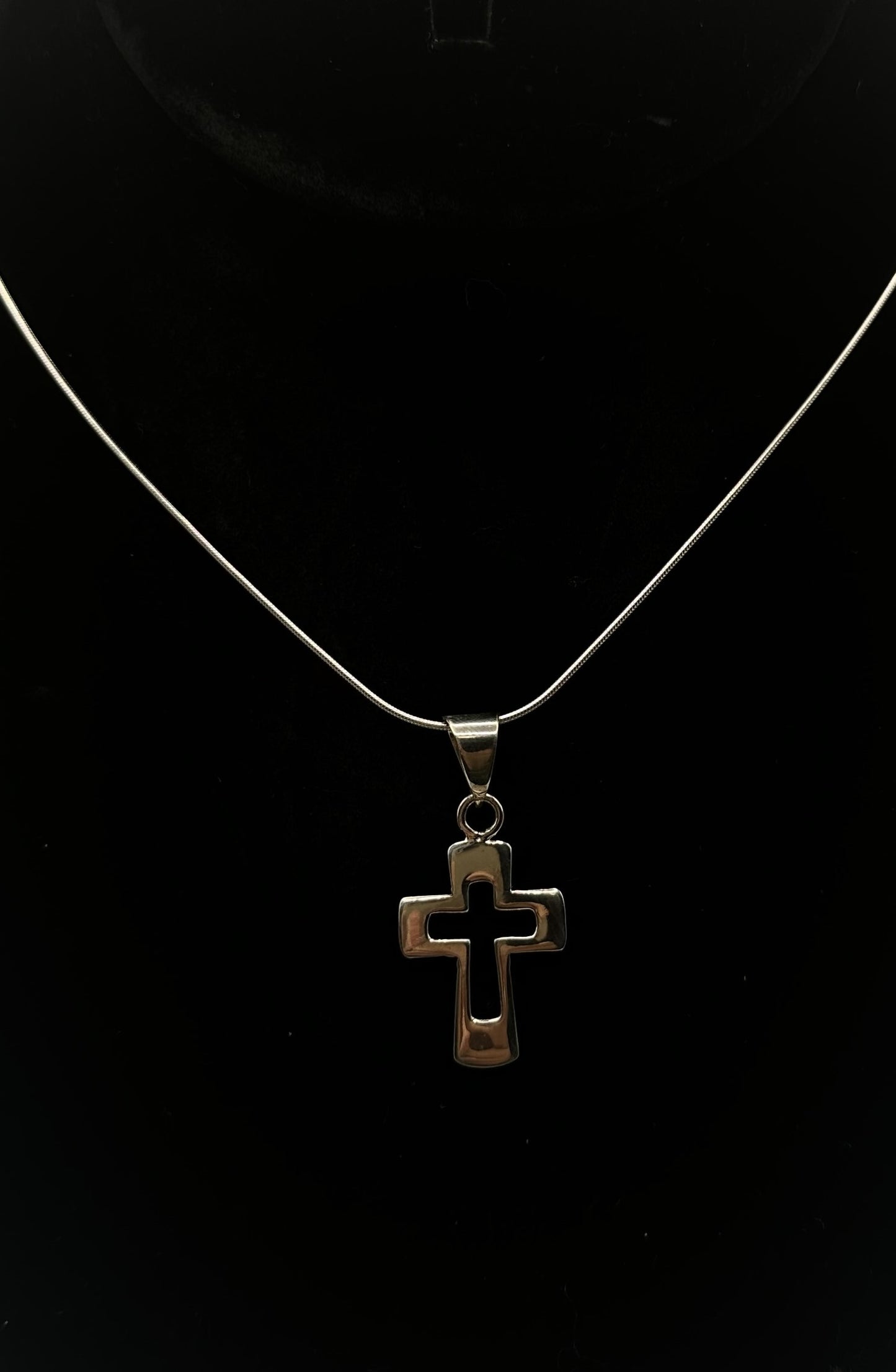 Square Cut Cross Pendant - Small sterling silver